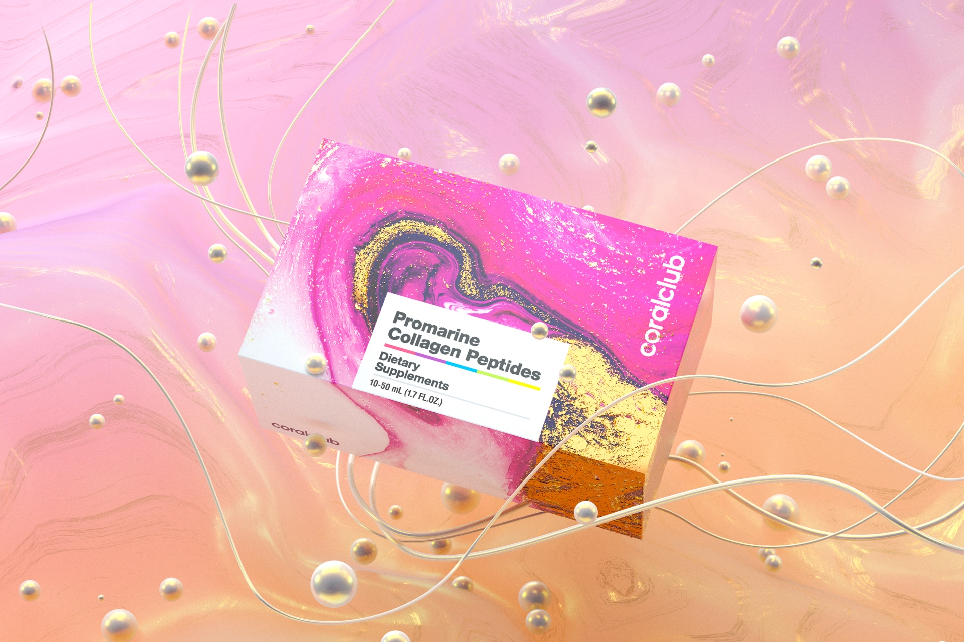 Promarine Collagen Peptides – complemento alimenticio con edulcorantes. 1 envase de 10 viales cada uno. Volumen: 500 ml (10 х 50 ml).